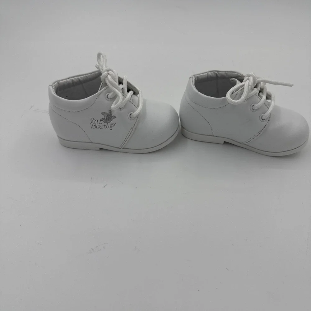 Algeria Kids Classic White Leather Lace Up Shoes Christening Dress Shoes Sz 6